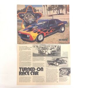 Vintage 1969 Camaro Drag Car Print Ad Hot Rodding Racing Decor Collector Display